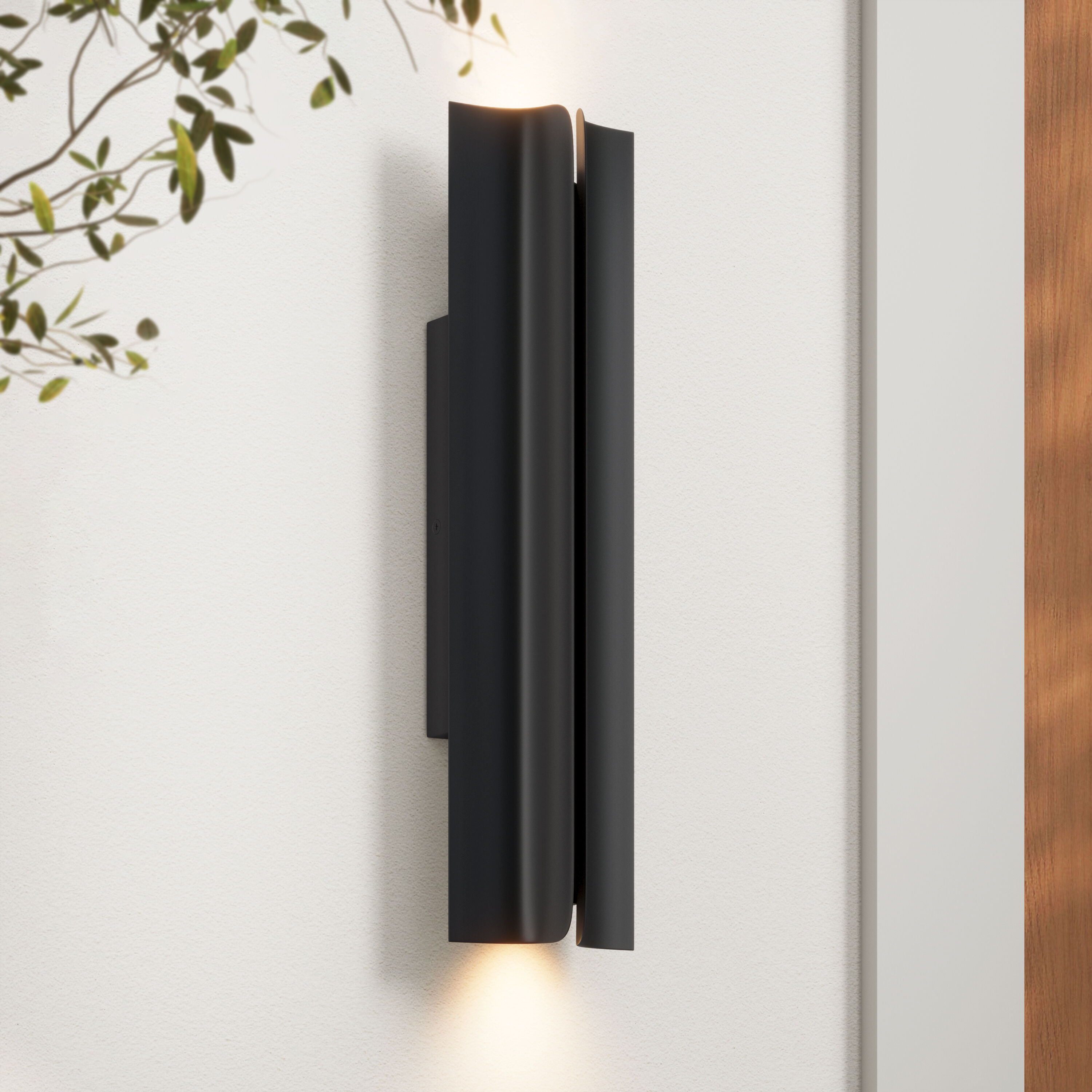 None LED 20 inch Powder Coated Black Outdoor Wall Sconce